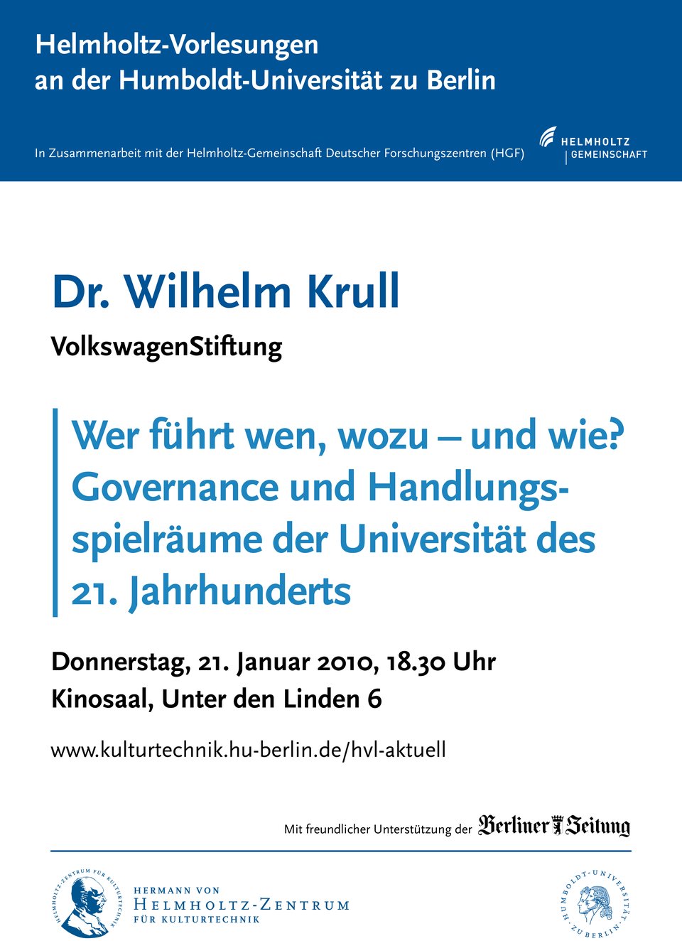 Krull - Helmholtz Vorlesung Januar 2010