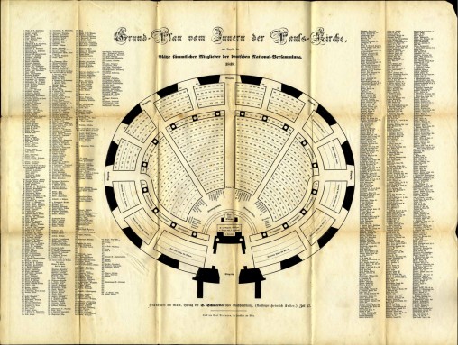 Grund-Plan vom Inneren der Pauls-Kirche zur deutschen National-Versammlung 1848